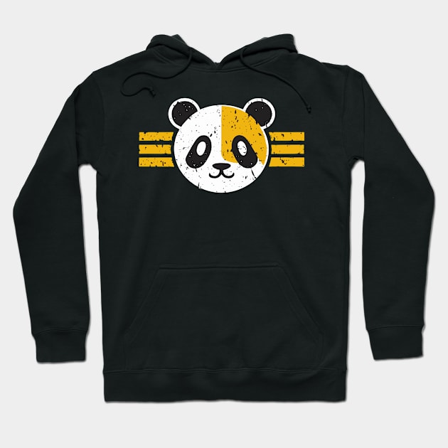 Colorful Distressed Panda Retro Vintage Grunge Design Hoodie by TF Brands